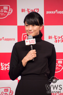 榮倉奈々がCool＆Cuteな全身黒コーデ衣装で新CMを発表会に登場！映画のワンシーンのようなCM