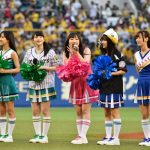 牧野真莉愛が始球式でノーバン投球でリベンジ達成！モーニング娘。’17がセ･パ交流戦に登場！