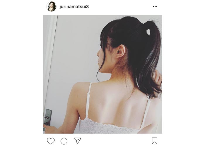 SKE48 松井珠理奈がセクシーな美背中＆ポニーテール姿を公開し絶賛の声！「スゲーキレイ！珠理奈のボディは芸術だね」
