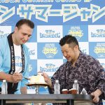 鳴戸親方とケンドーコバヤシ、舟山久美子がジャンボプリンの完食に挑戦!