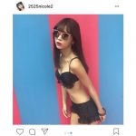 藤田ニコルがセクシーな黒ビキニ写真を連発！紗蘭とのお揃い水着2ショットも！