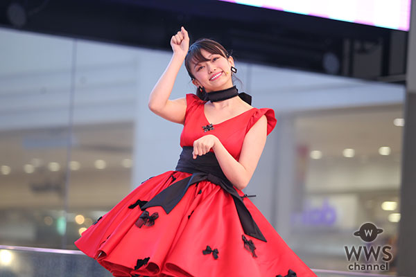 山地まりがデビューシングル発売イベントで可愛すぎるフリフリの赤衣装で熱唱！「渋谷のO-EASTぐらいでライブ出来たら嬉しい。いずれはMステ出演も(笑)」