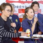 USA、TETSUYA、ShizukaとDANCE EARTH PARTYの3人が『ふるさと祭り東京2018』のナビゲーターに勢揃い！ご当地食材の試食で満面の笑み！