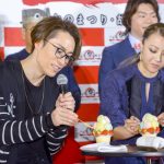 USA、TETSUYA、ShizukaとDANCE EARTH PARTYの3人が『ふるさと祭り東京2018』のナビゲーターに勢揃い！ご当地食材の試食で満面の笑み！