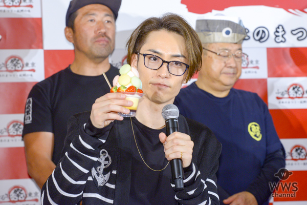 USA、TETSUYA、ShizukaとDANCE EARTH PARTYの3人が『ふるさと祭り東京2018』のナビゲーターに勢揃い！ご当地食材の試食で満面の笑み！