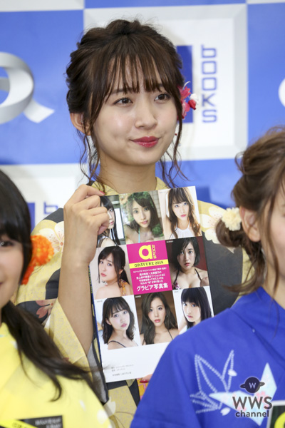 SUPER☆GiRLS・浅川梨奈「白石麻衣を超えたい」！エイベックス・グラビアブック発売記念会見に浴衣姿でPR！