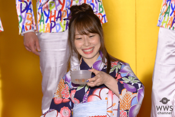 SKE48・高柳明音が浴衣姿で初めての金魚すくいにチャレンジ！『2019 大江戸温泉金魚物語』お披露目セレモニーに登場！