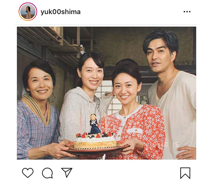 大島優子、『スカーレット』の現場で戸田恵梨香から誕生日を祝福！「お祝い待ってました」「素敵なケーキですね」とファンの声も