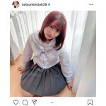 平嶋夏海の制服からのぞく美ヒップに「たまらん」「なっちゃん最高」と絶賛の声