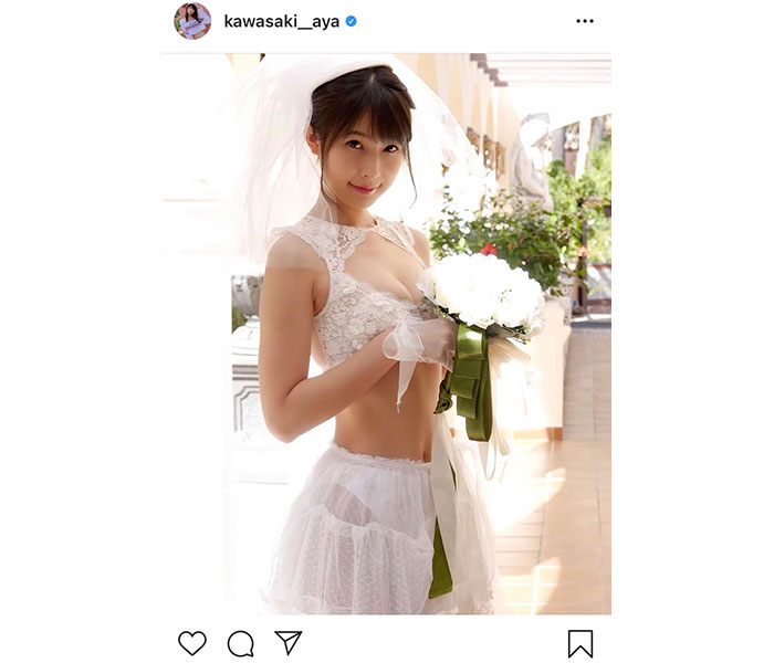 川崎あや、引退写真集からウェデインググラビア公開！「神の花嫁」「全力で結婚したい」