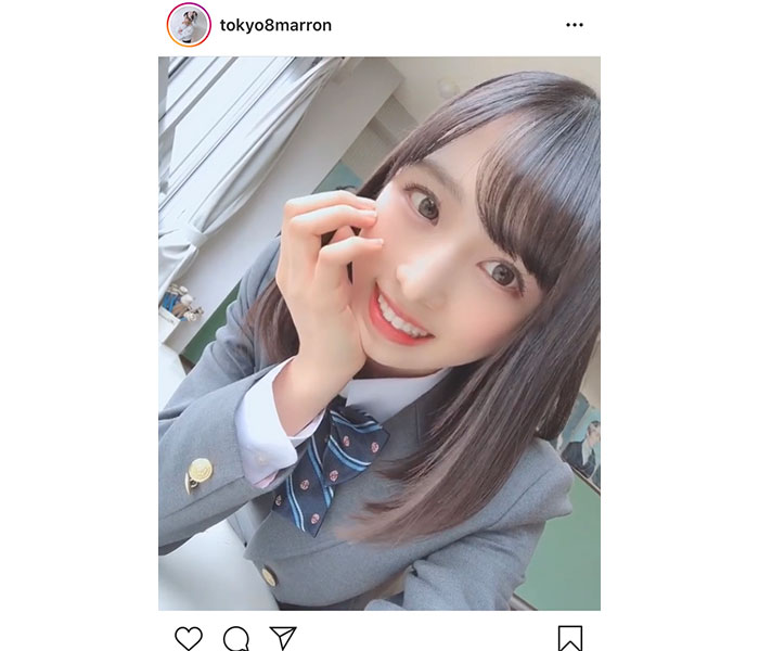 AKB48 小栗有以、高校卒業前に制服衣装の写真を公開！「透明感がすごい」「残りの高校生活楽しんでくださいね」