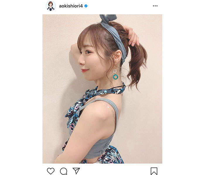 SKE48 青木詩織の横顔ポニーテールショットに「お肌綺麗」「美しさを知ってしまった」と絶賛の声