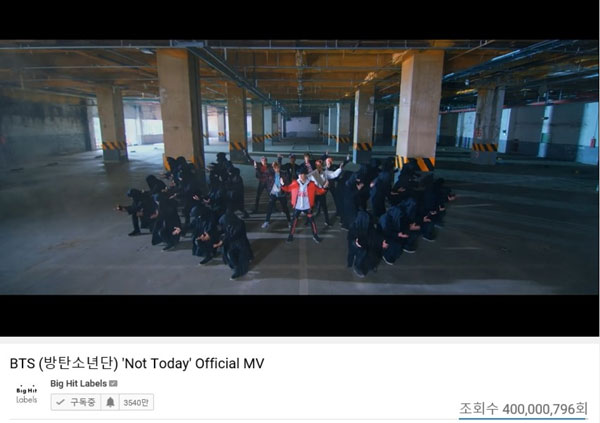 BTS（防弾少年団）、『Not Today』MVが4億再生突破