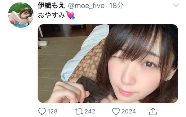 伊織もえ、深夜のセクシーおやすみショットにファン悶絶「寝れなくなります」「夢で会おう」