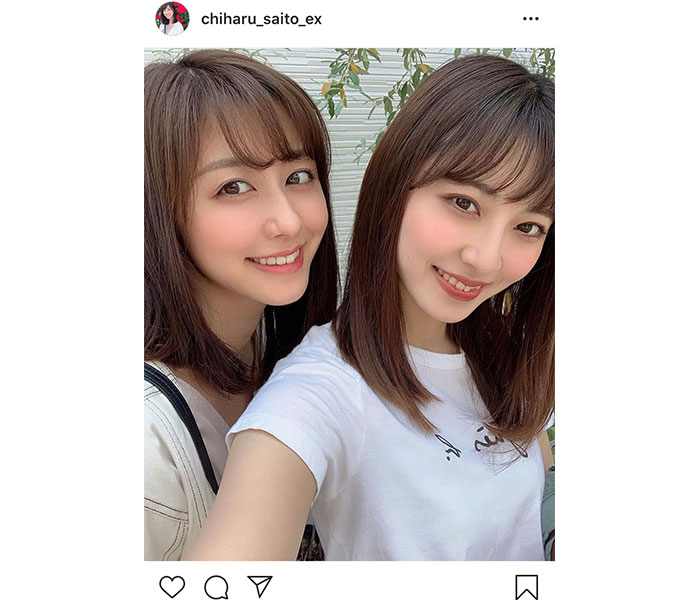 斎藤ちはるアナ、ミスコングランプリの妹まりなと美人姉妹ショットを公開！「そっくりですね」「清潔感あれてる」