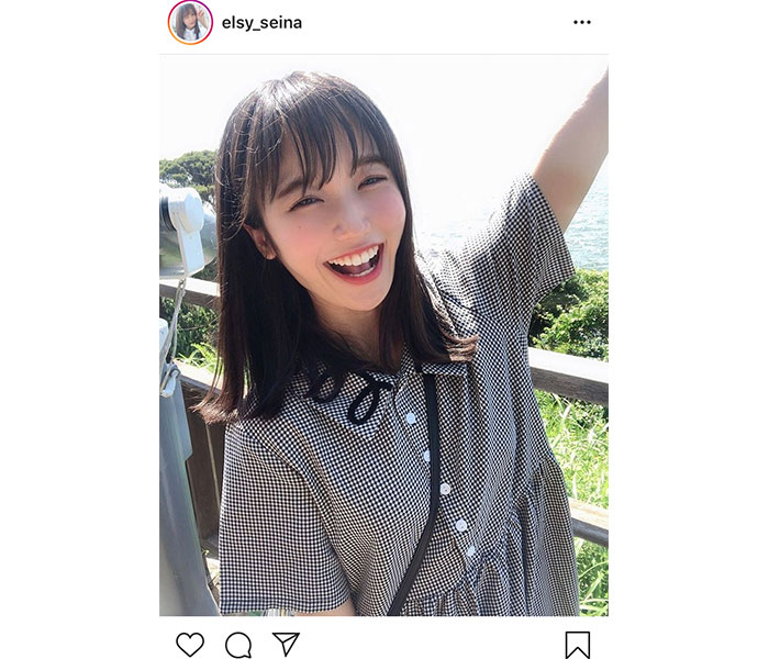 elsy 橋本せいな、夏の海をバックに弾ける笑顔！「よい笑顔だな！」「凄く可愛いです」