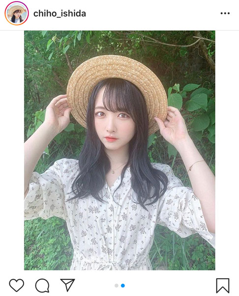 STU48 石田千穂、涼し気な麦わら帽子姿に「凄く可愛い」「ぼくのなつやすみっぽい」