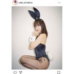 霧島聖子、大人の色気漂う黒バニーガールショットを公開