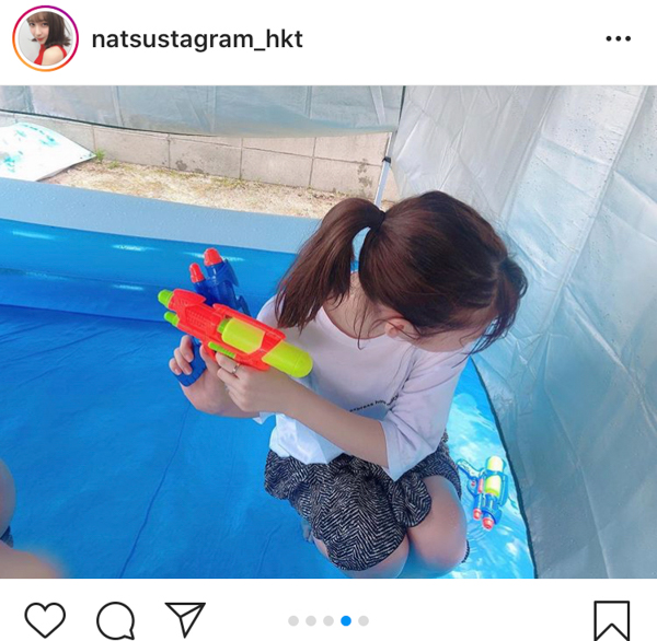 HKT48 松岡菜摘がプールでずぶ濡れに！「水も滴るいい女」