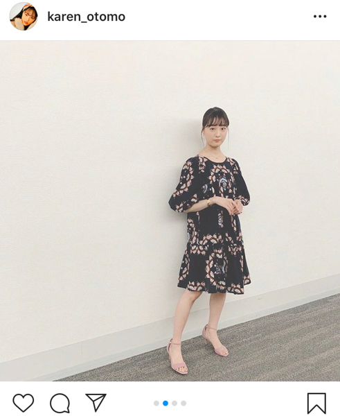 大友花恋がミニ丈ワンピース姿を披露！「珍しく、足、出しちゃいました」
