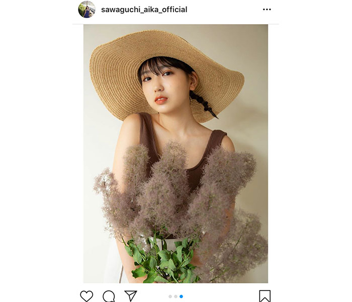 dela 沢口愛華、麦わら帽子が似合う夏ポートレートを披露「大人っぽくて綺麗です！」