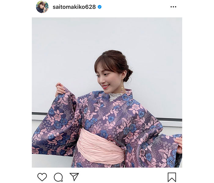 SKE48 斉藤真木子、新作の浴衣で「オンライントーク会」！帯の仕上げに感じる同期の絆