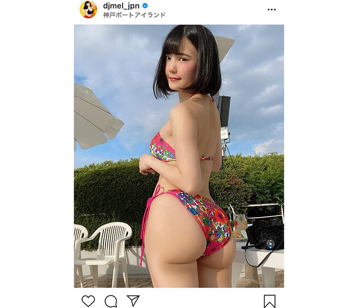 「イチナナ」で大人気のDJ MEL、圧巻の美ヒップバックショットに反響続々！「めちゃ最高です」「国宝ボディですな」