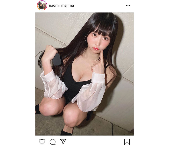 真島なおみ、黒タンクトップの美セクシーな誘惑ショット！「ドキドキします」「とってもキュートだね」