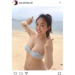 現役女子大生・舞子、沖縄で弾けるHカップ美バスト炸裂のオフショット公開！