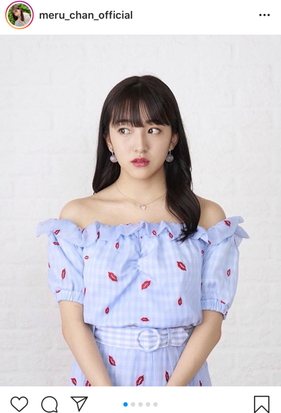 HKT48 田島芽瑠のオフショル爽やか私服ショットに「大人っぽくて可愛い」と絶賛の声