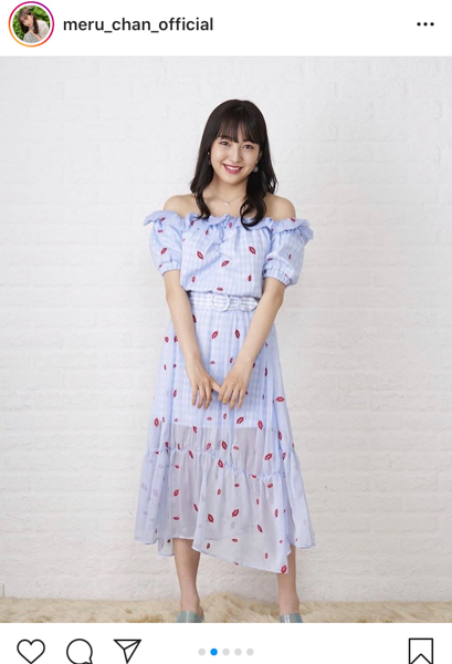 HKT48 田島芽瑠のオフショル爽やか私服ショットに「大人っぽくて可愛い」と絶賛の声