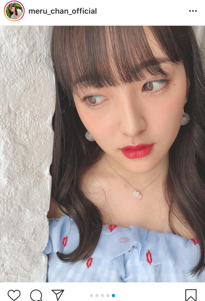 HKT48 田島芽瑠のオフショル爽やか私服ショットに「大人っぽくて可愛い」と絶賛の声