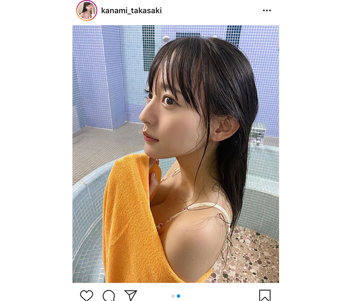 グラビアアイドル 高崎かなみ、しっとりセクシーなお風呂上がりショットに反響！「水も滴るいい女」「完璧すぎる美人」