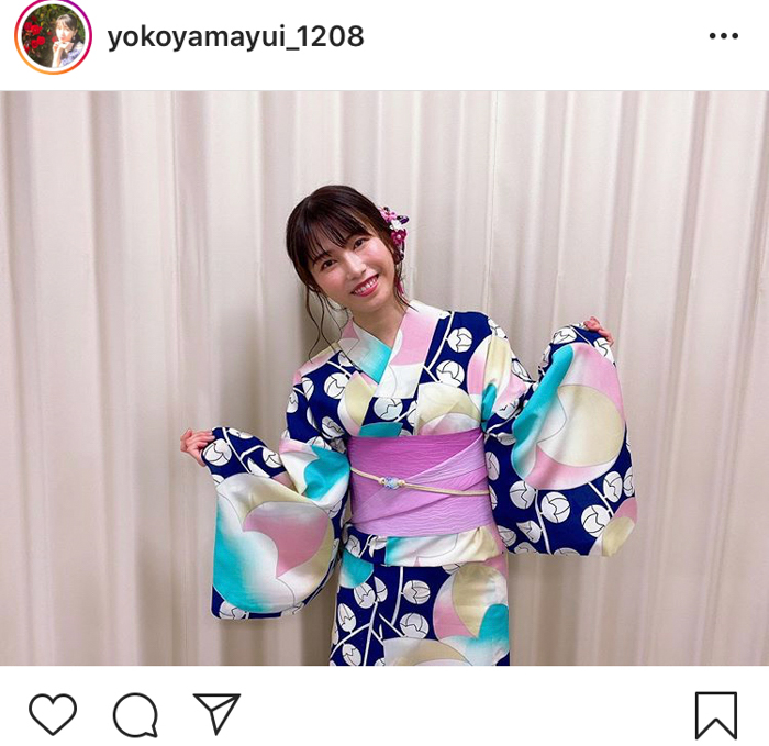 AKB48 横山由依、はんなり京美人な浴衣姿に絶賛の声「すごく綺麗」「やはり夏は浴衣だよね」