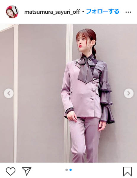 乃木坂46・松村沙友理、妖艶新衣装披露「また可愛くなってた」「カッコイイ」