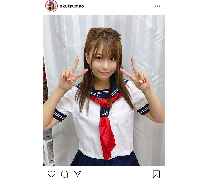 阿久津真央、セーラー服のコスプレショットに反響！「似合うね～」「可愛い」