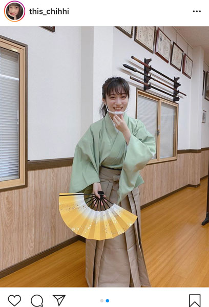 NMB48 川上千尋、詩舞に挑戦した袴姿を披露「おしとやかで美しい！！」