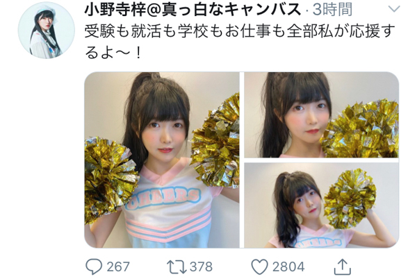 真っ白なキャンバス 小野寺梓がチアリーダーになってファンを応援！「めっちゃ好き！」「なんでもできる！」