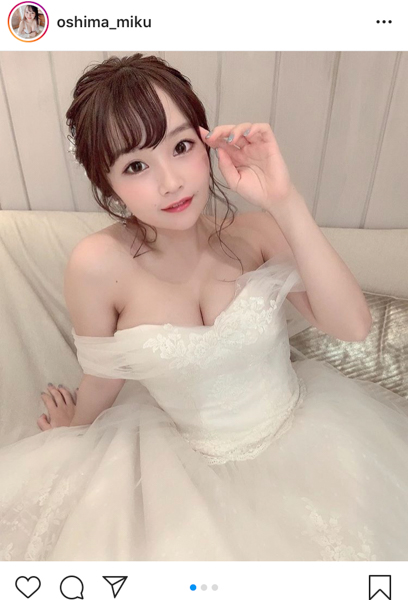 大嶋みく、まるでプリンセスな純白ドレス姿に反響！「こんな人と結婚したい！」