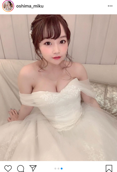 大嶋みく、まるでプリンセスな純白ドレス姿に反響！「こんな人と結婚したい！」