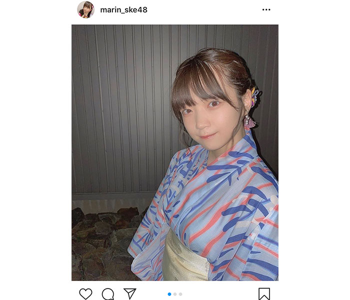 SKE48 坂本真凛、夏の風が吹く爽やか浴衣ショットに注目！「キュン」「めちゃ可愛い」