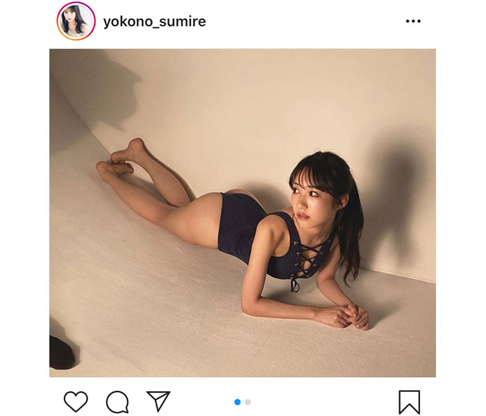 NMB48 横野すみれ、「BUBKA」掲載の黒ビキニオフショット公開！「セクシー過ぎる」「どんどん進化していく」