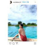 グラビアアイドル・舞子、白く輝くセクシーな背中ショット披露！「水着可愛いすぎる」と歓喜の声！