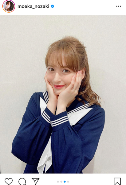 野崎萌香、美人すぎるセーラー服ショットが話題！「もう最高」「お嬢様に見えます」