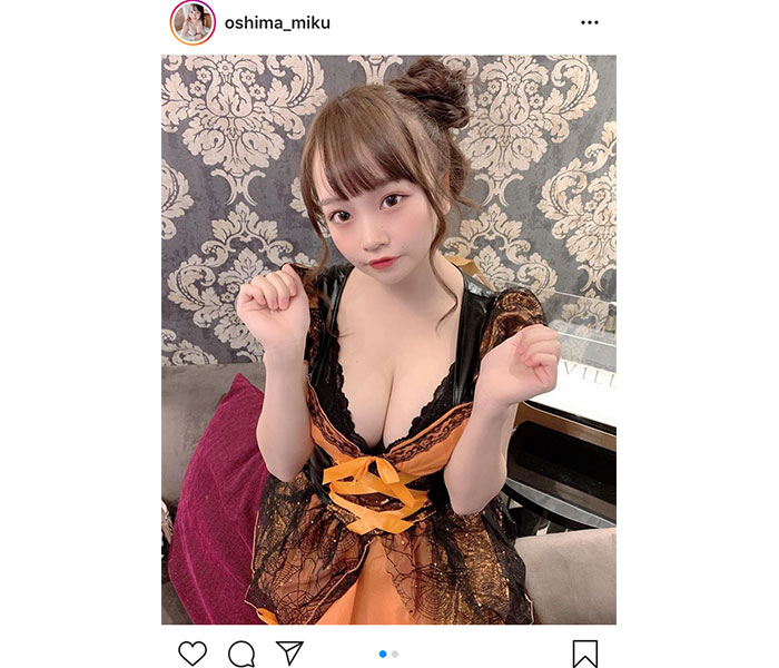 大嶋みく、“ロリ巨乳”全開のハロウィンコスプレに歓喜！「可愛くて惚れる」