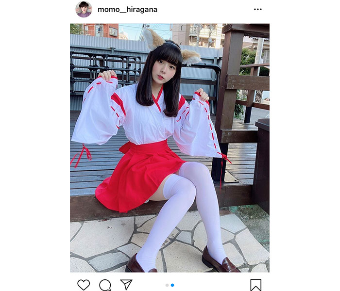 かみやど・高田もも、狐耳の巫女コスプレに反響！「神々しいです」「かわいさがハンパない」