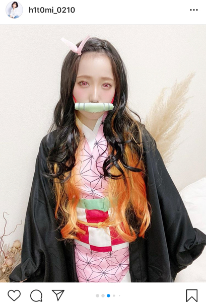 橘ひと美、『鬼滅の刃』竈門禰豆子のハロウィンコスプレに反響！「一番可愛いコスプレ」「映画観に行きたくなりました」