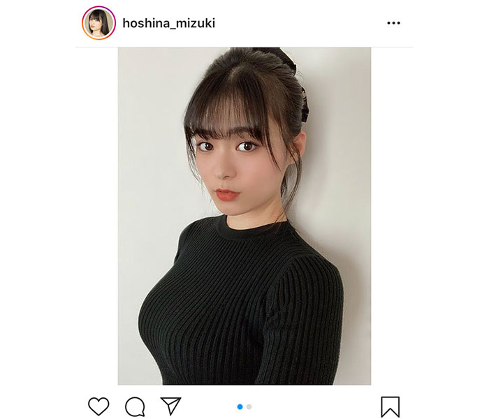 星名美津紀、黒ニット×ポニーテールの横顔美麗ショットに歓喜！「可愛さにやられました」