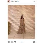 板野友美、「ベストフォーマルウェアアワード」授賞式でドレス姿披露
