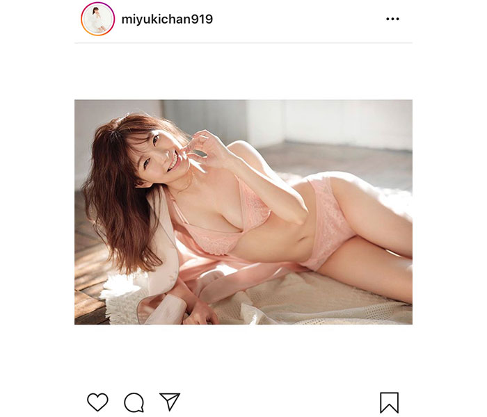 渡辺美優紀、セクシーランジェリーで魅せる美ボディショット公開！